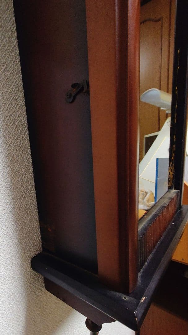 クラシック大型木製掛時計 ダークブラウン