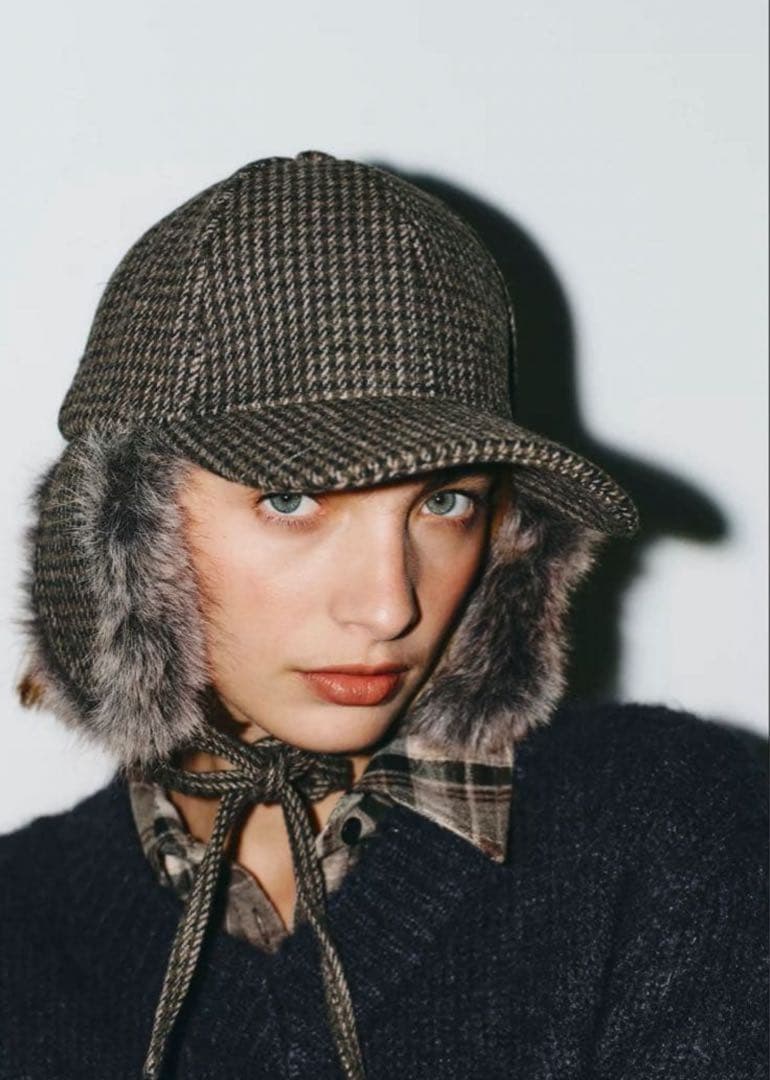 新品タグ付き✳︎zara 新作完売イヤーマフ付きフライトキャップ　ラスト1️⃣