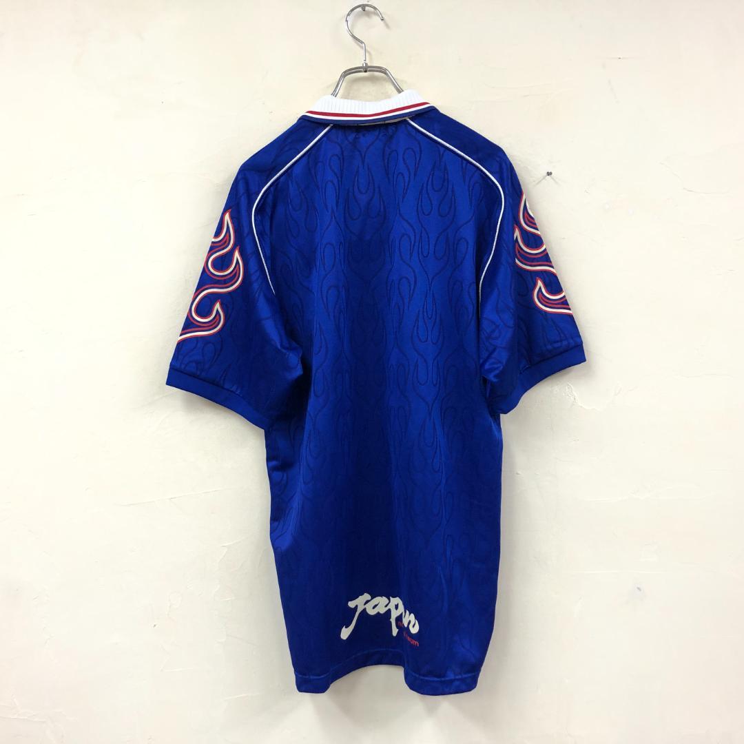 美品 98年 フランスW杯 日本代表 ユニフォーム asics ファイヤー 炎