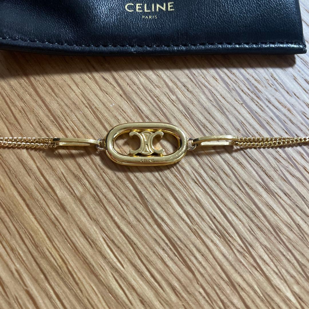 CELINE ゴールドブレスレット ポーチ付き