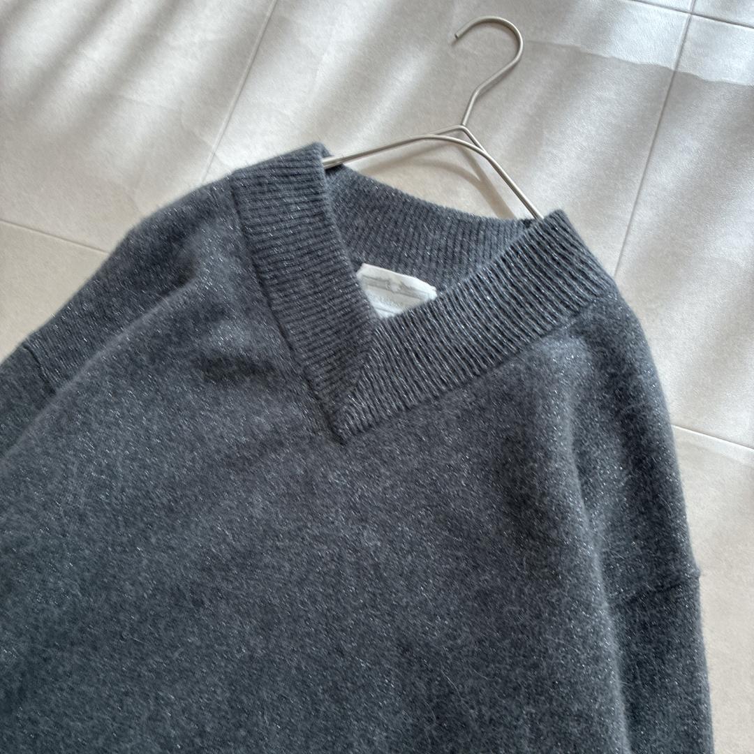 24AW 美品 BEARDSLEY♡アルパカ ウール ラメ Vネック ニット F