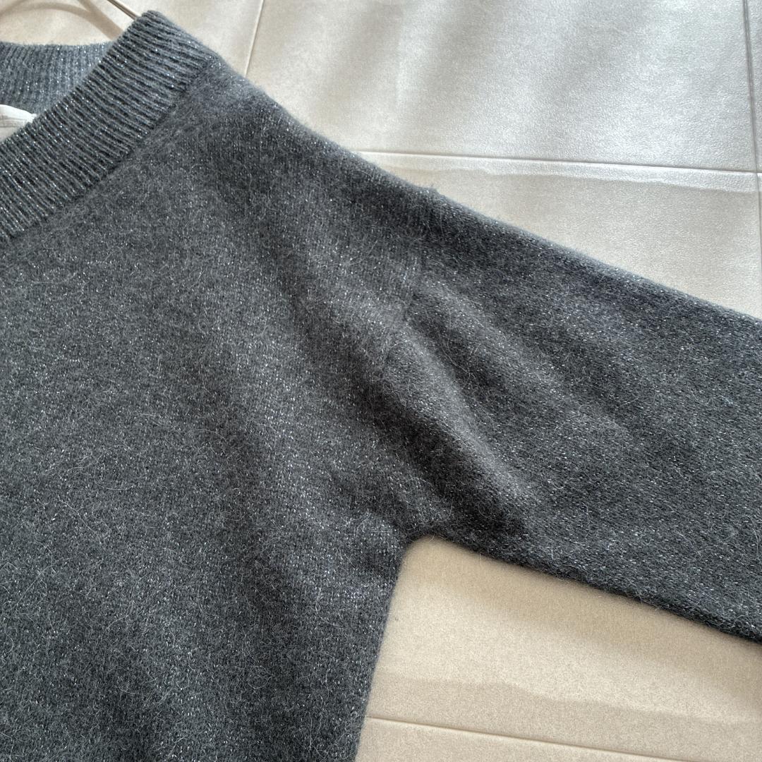 24AW 美品 BEARDSLEY♡アルパカ ウール ラメ Vネック ニット F