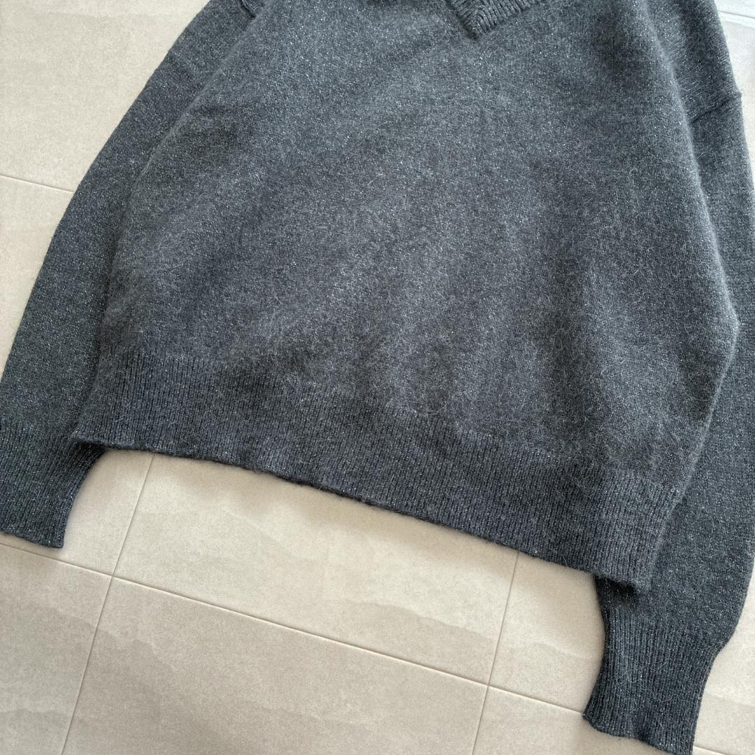 24AW 美品 BEARDSLEY♡アルパカ ウール ラメ Vネック ニット F