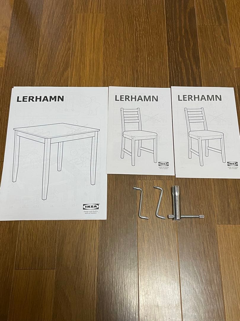 【Mii】IKEA LERHAMN ダイニングテーブルと椅子セット