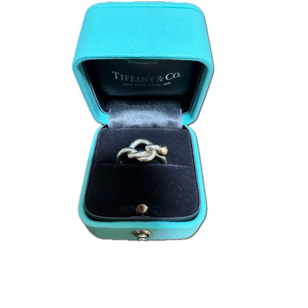 【極美品】TIFFANY リング 指輪 ラブノット コンビ 925 750 8号