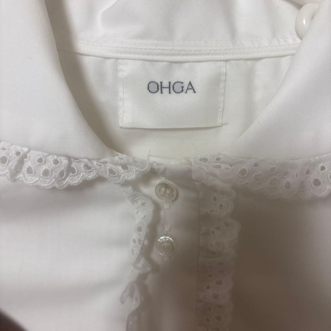 OHGA PURE LACE襟フリルシャツ