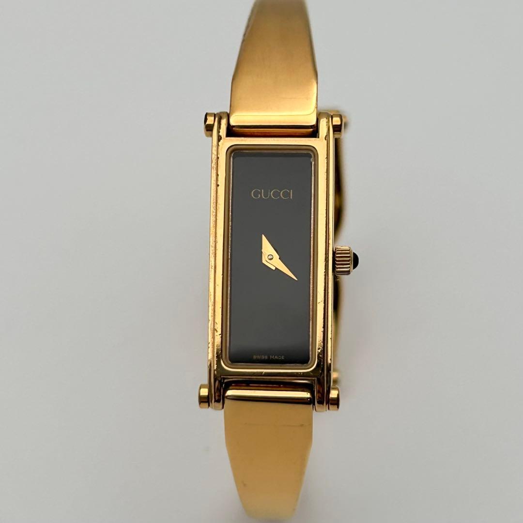 【稼働】GUCCI グッチ 1500 GOLD ゴールド バングルウォッチ