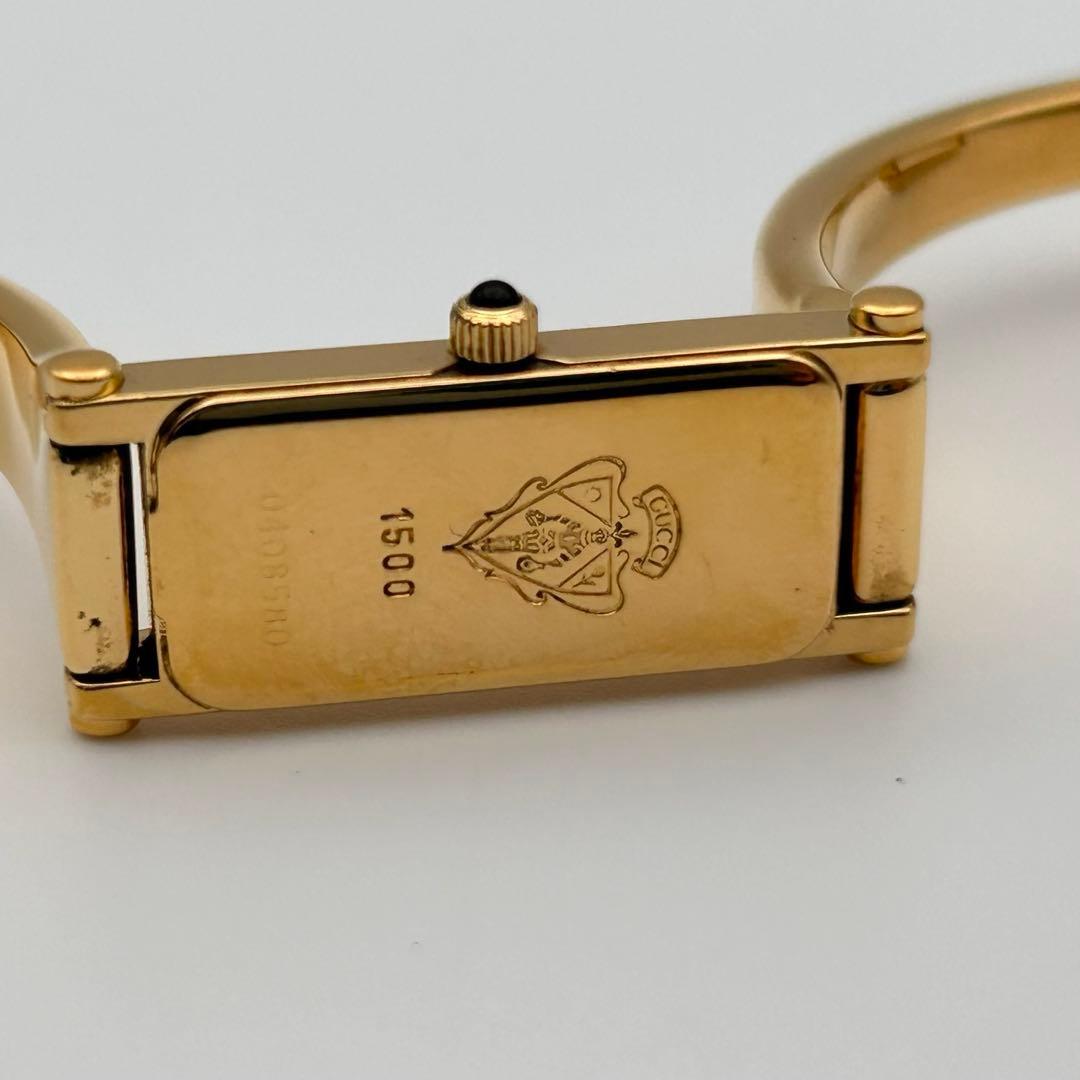 【稼働】GUCCI グッチ 1500 GOLD ゴールド バングルウォッチ