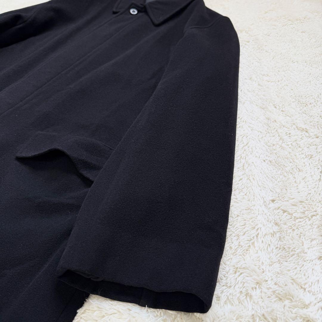 【美品】　五大陸　アンゴラ混　ロングコート　ステンカラーコート 黒 3XL