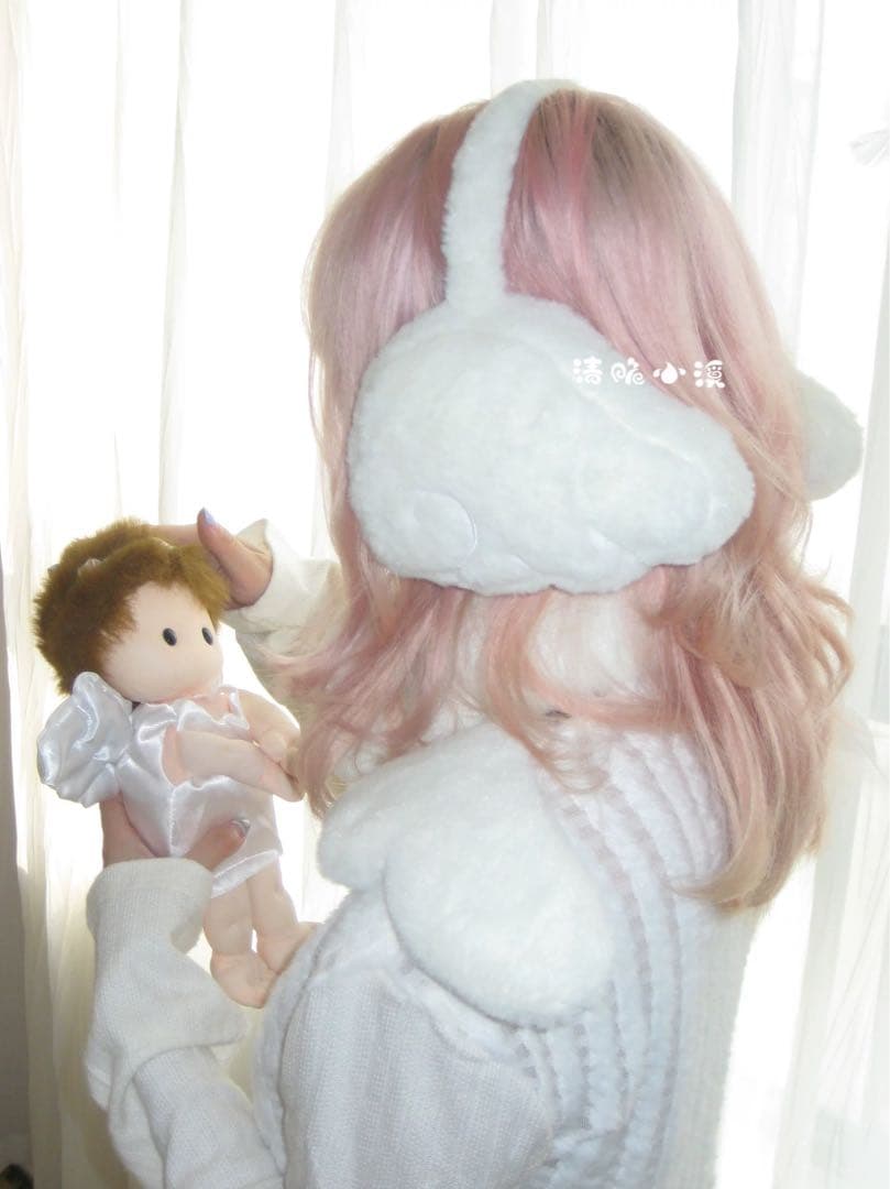 即購可　清脆小溪＊Angel&Hug＊エンジェル ふわふわ羽根付きイヤーマフ