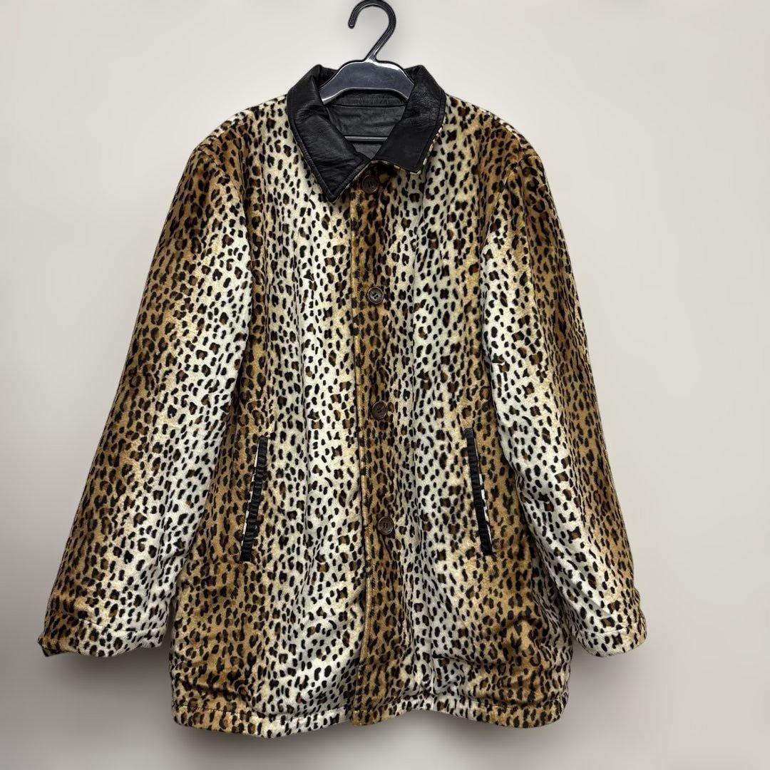 BALMAIN PARIS リバーシブル レオパード×ブラック レザーコート