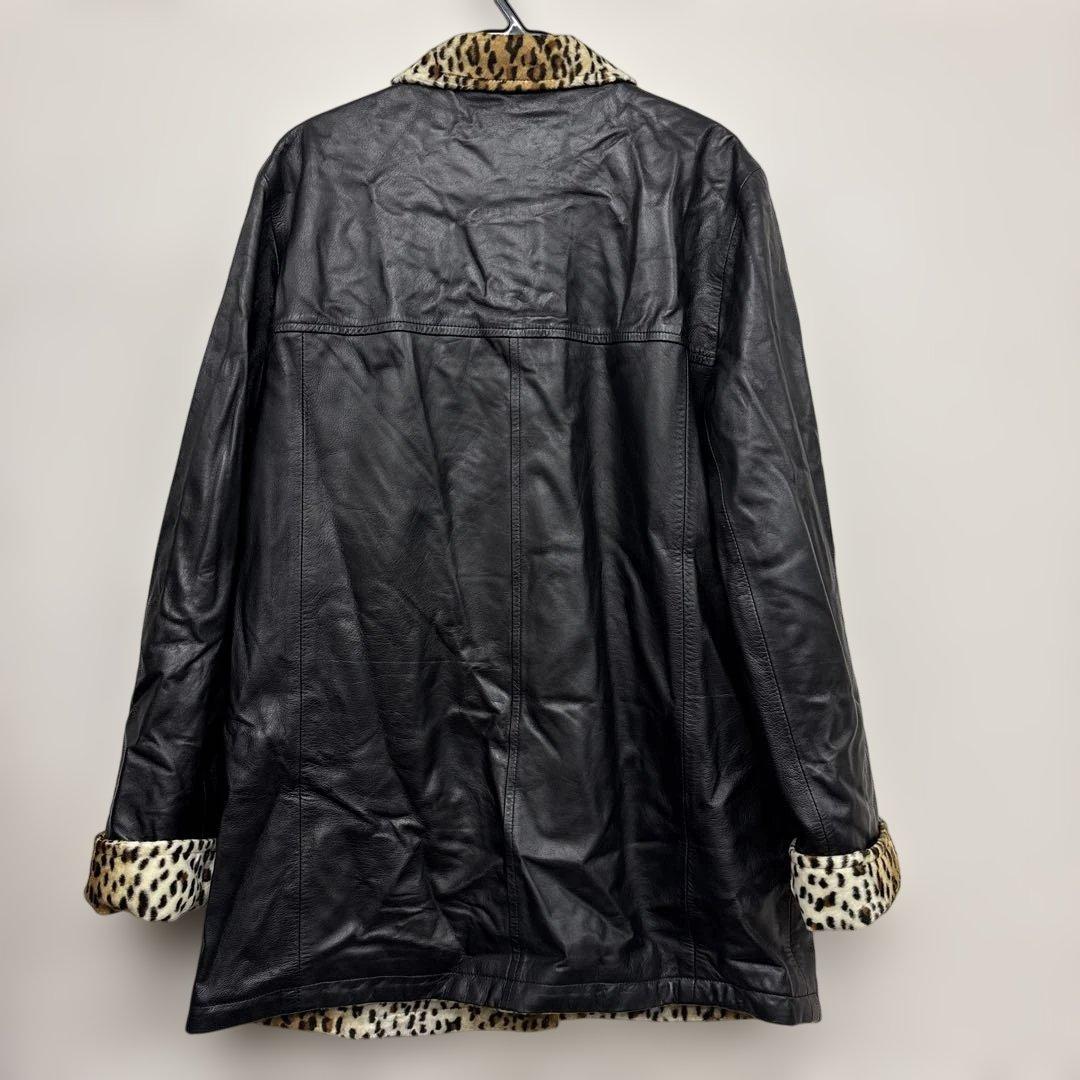 BALMAIN PARIS リバーシブル レオパード×ブラック レザーコート