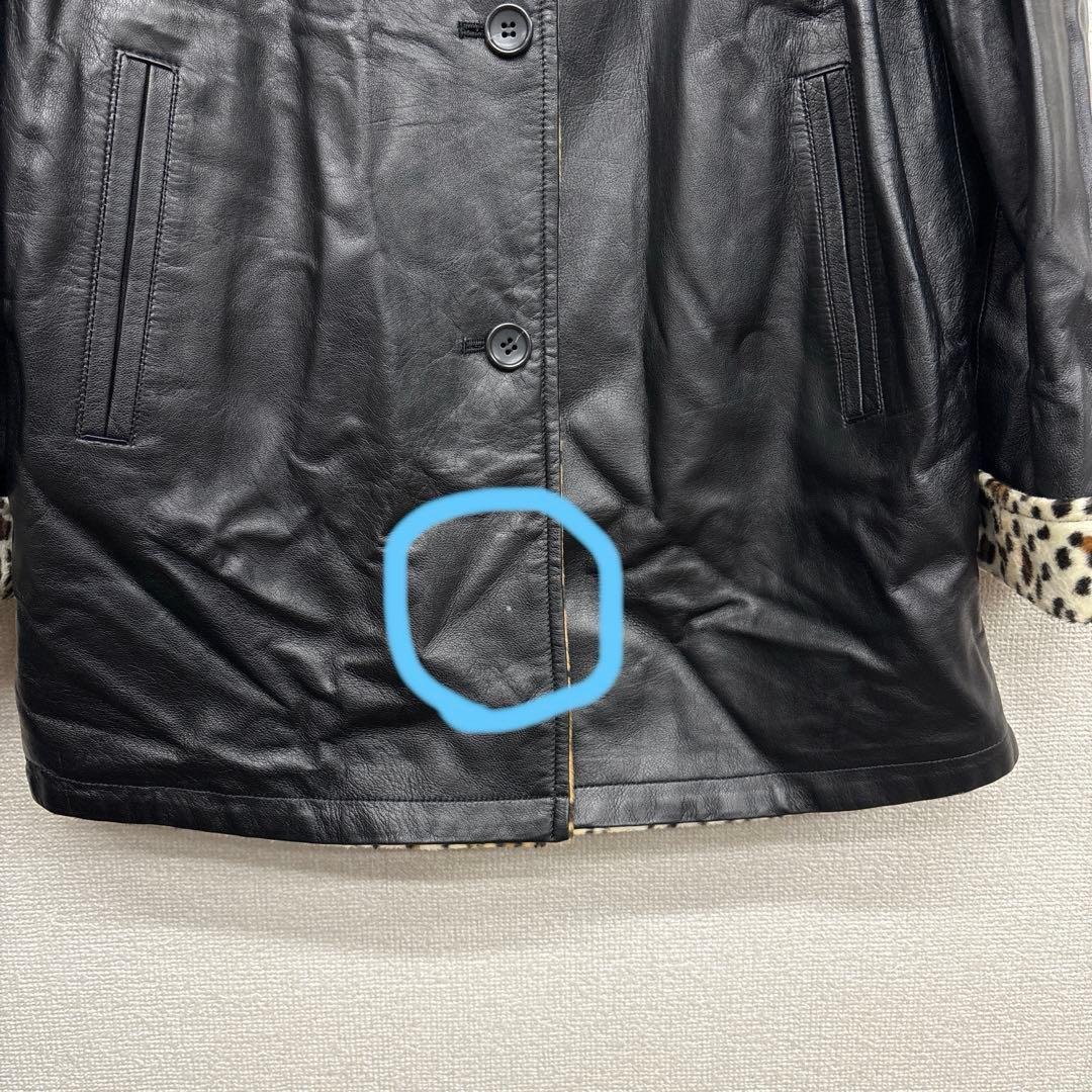 BALMAIN PARIS リバーシブル レオパード×ブラック レザーコート