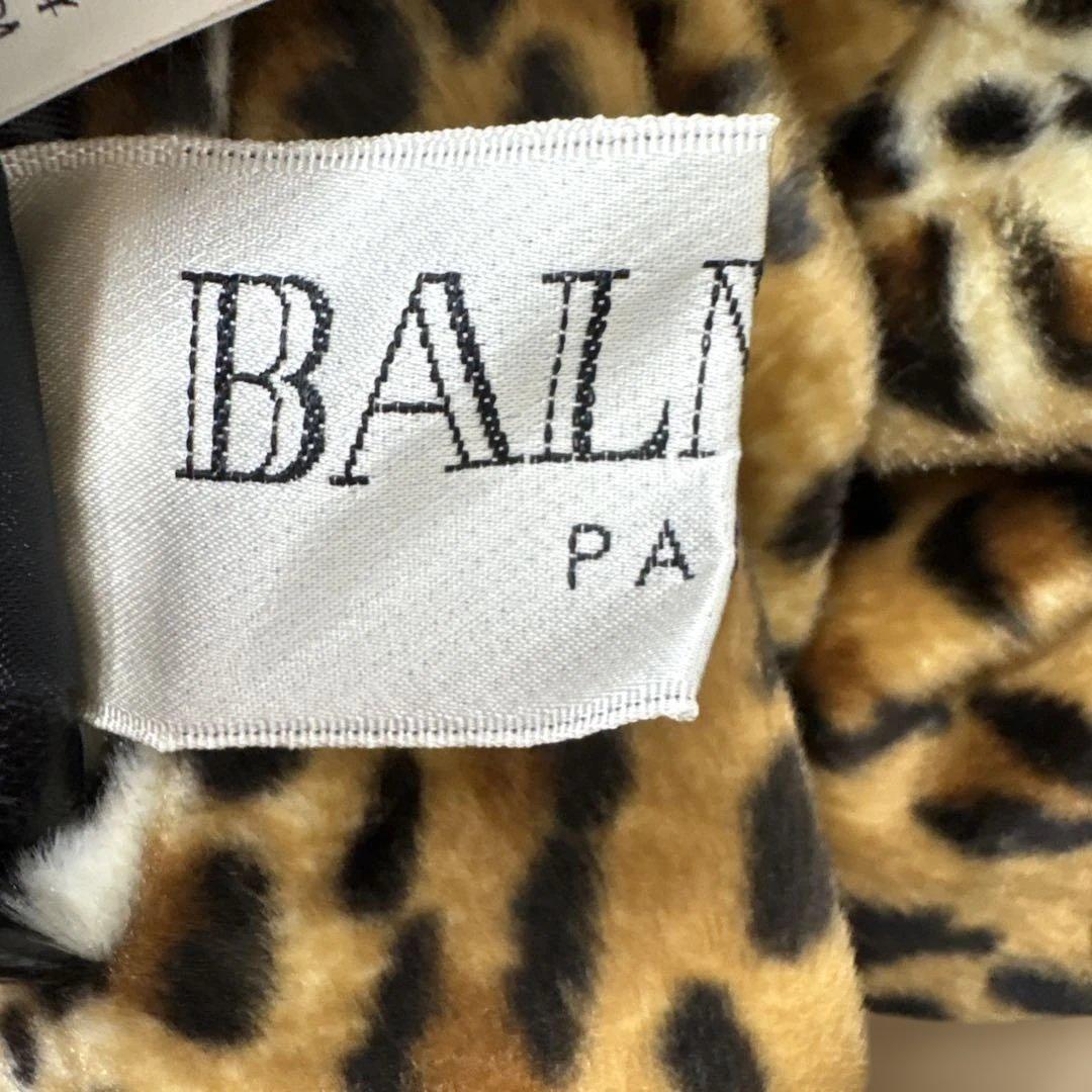 BALMAIN PARIS リバーシブル レオパード×ブラック レザーコート