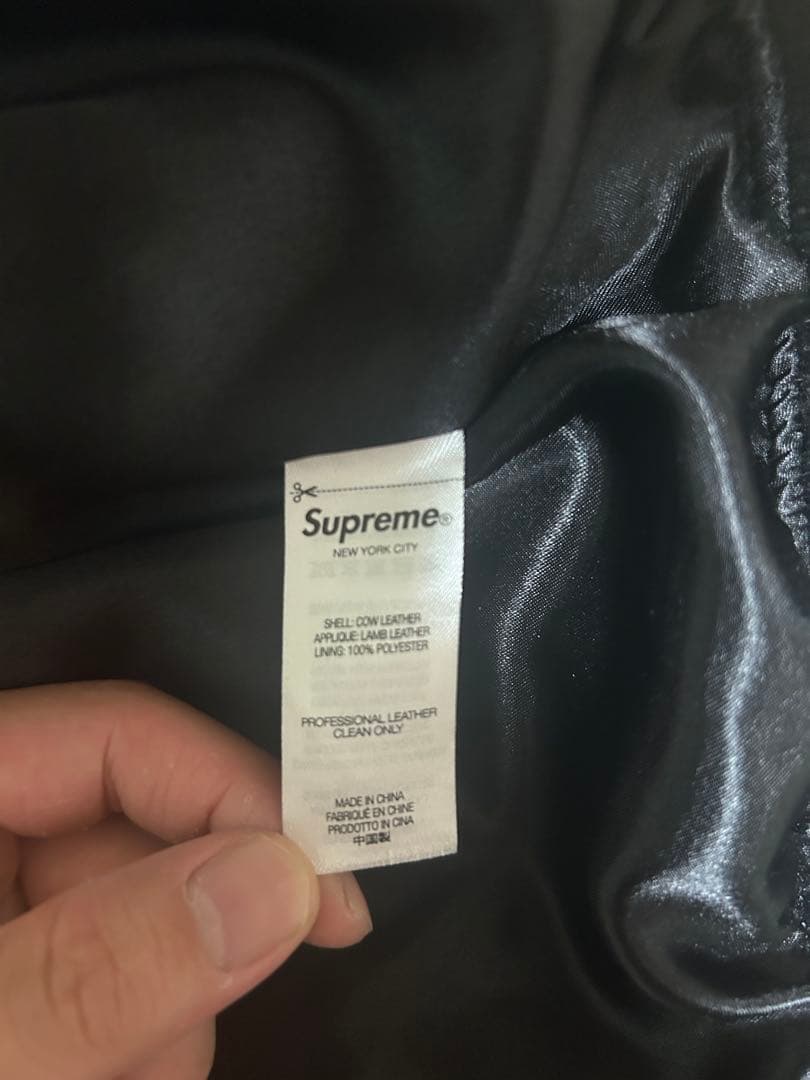 ジャケット・アウター Supreme kanji leather varsity jacket XL