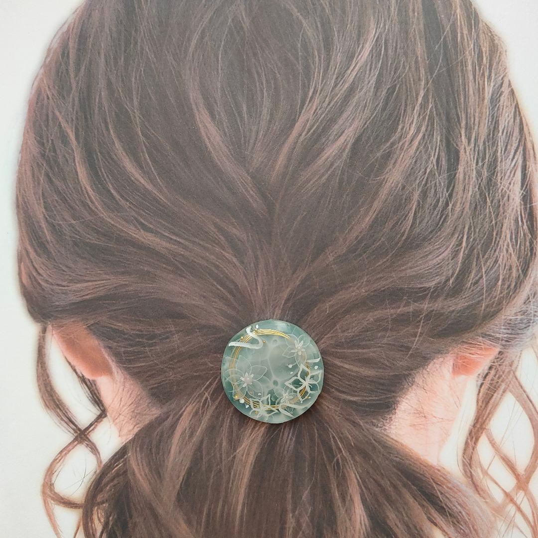 【858】ハンドメイド　レジン　ヘアゴム　ポニーフック