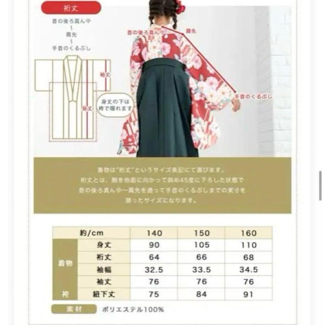 小学生 袴 4点セット 160 キョウエツ