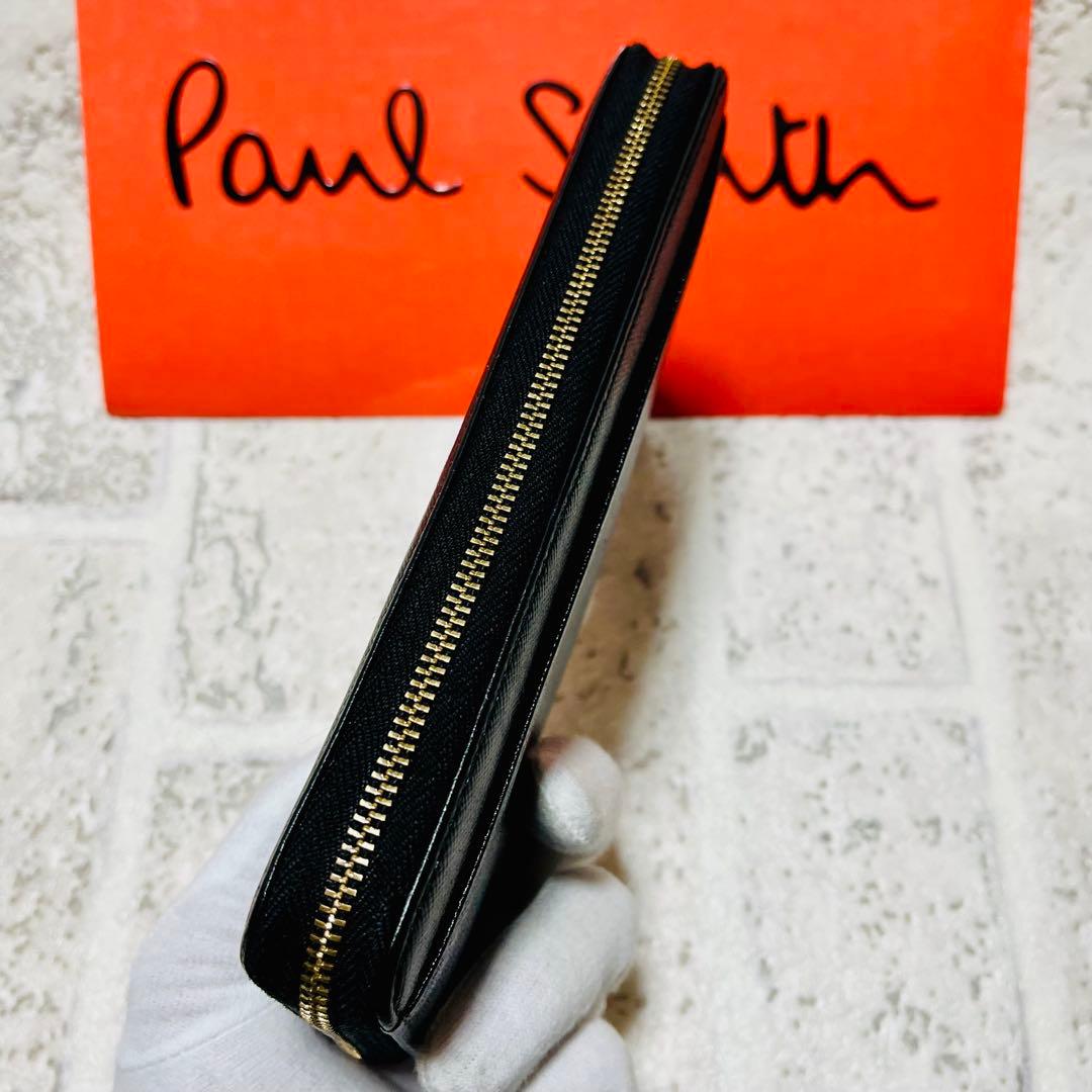 良品 ポールスミス スミシーハート 長財布 ロングウォレット ブラック 9308
