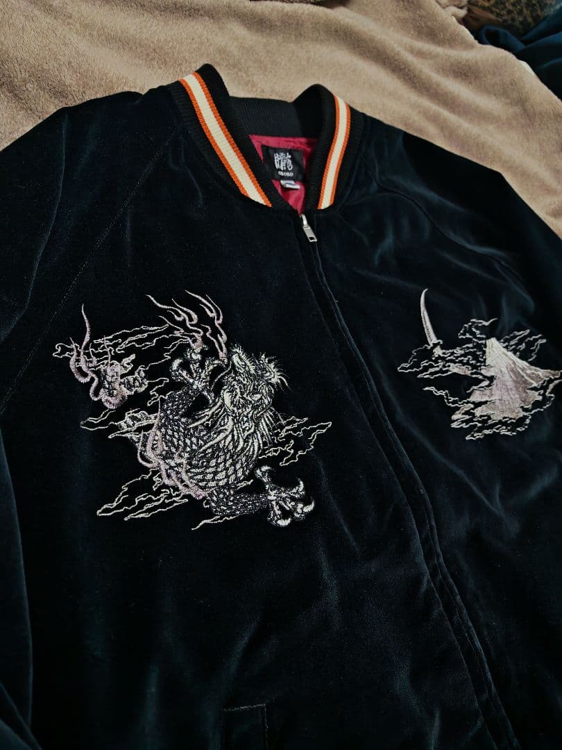 美品 別珍 龍 OBORO 日本限定 スカジャン ベロア vintage