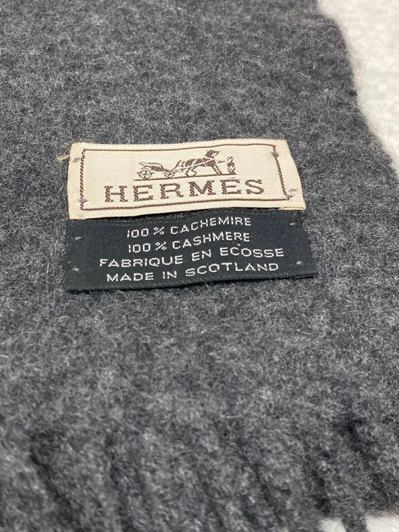 美品 HERMES エルメス 大判ストール マフラー　 リバーシブル カシミヤ