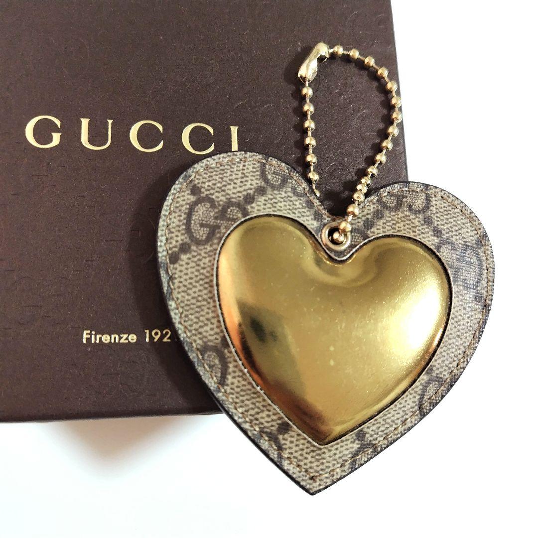 グッチ　GGスプリーム　ハート　チャーム ベージュ　ゴールド　GUCCI　箱あり