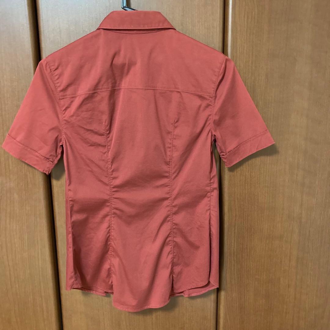 PRADA プラダ 半袖ストレッチシャツ レッド レディース