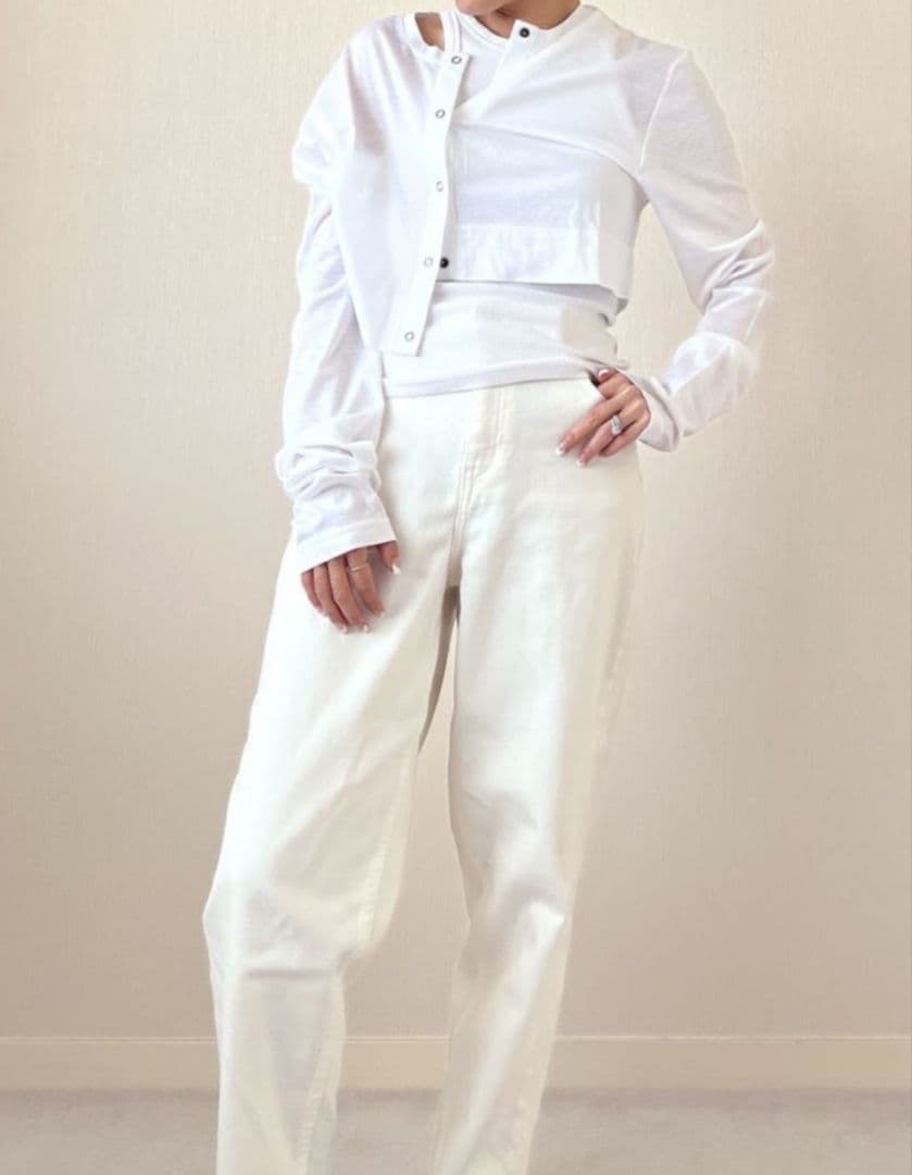 ハイウエストデニム　CD170　COLOR:WHITE - WH サイズ:23