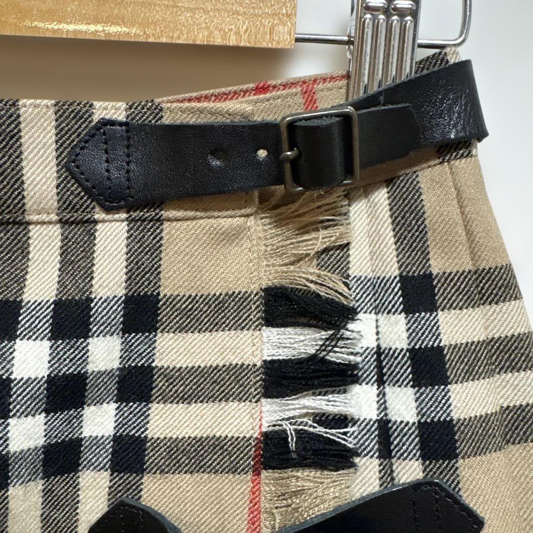 公*o様 Burberrys 巻きスカート ノバチェック ウール　フリンジ 美品