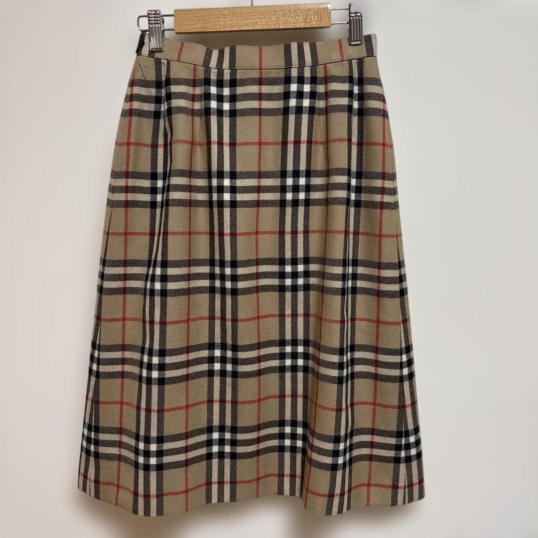 公*o様 Burberrys 巻きスカート ノバチェック ウール　フリンジ 美品