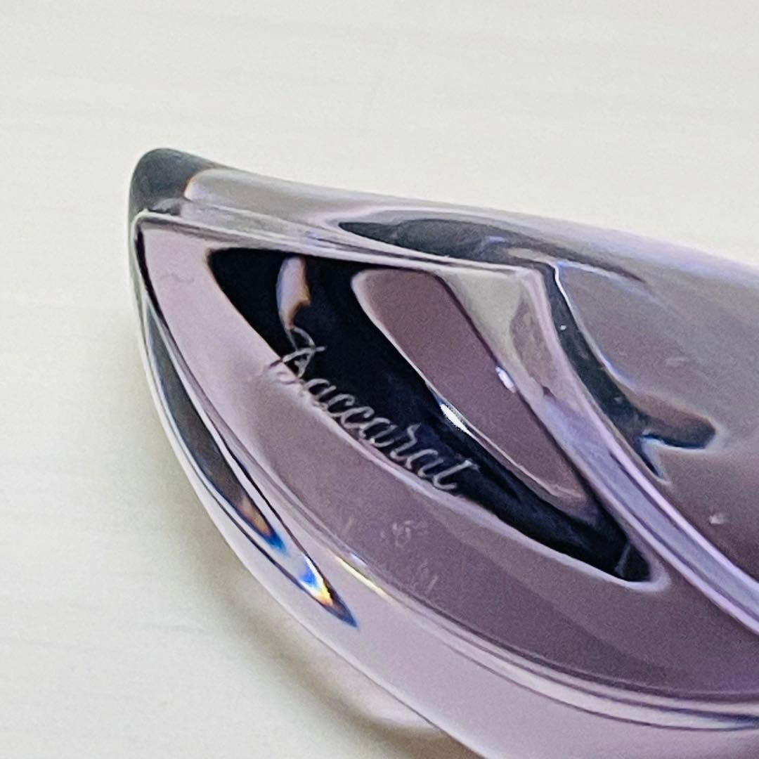 Baccarat バカラ アヒル 鳥 置物 クリスタル フィギュリン パープル