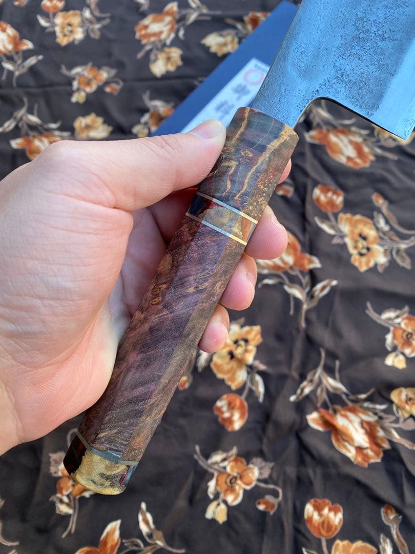 三浦刃物 青二鋼 梨地 牛刀240mm スタビイライズウッド柄