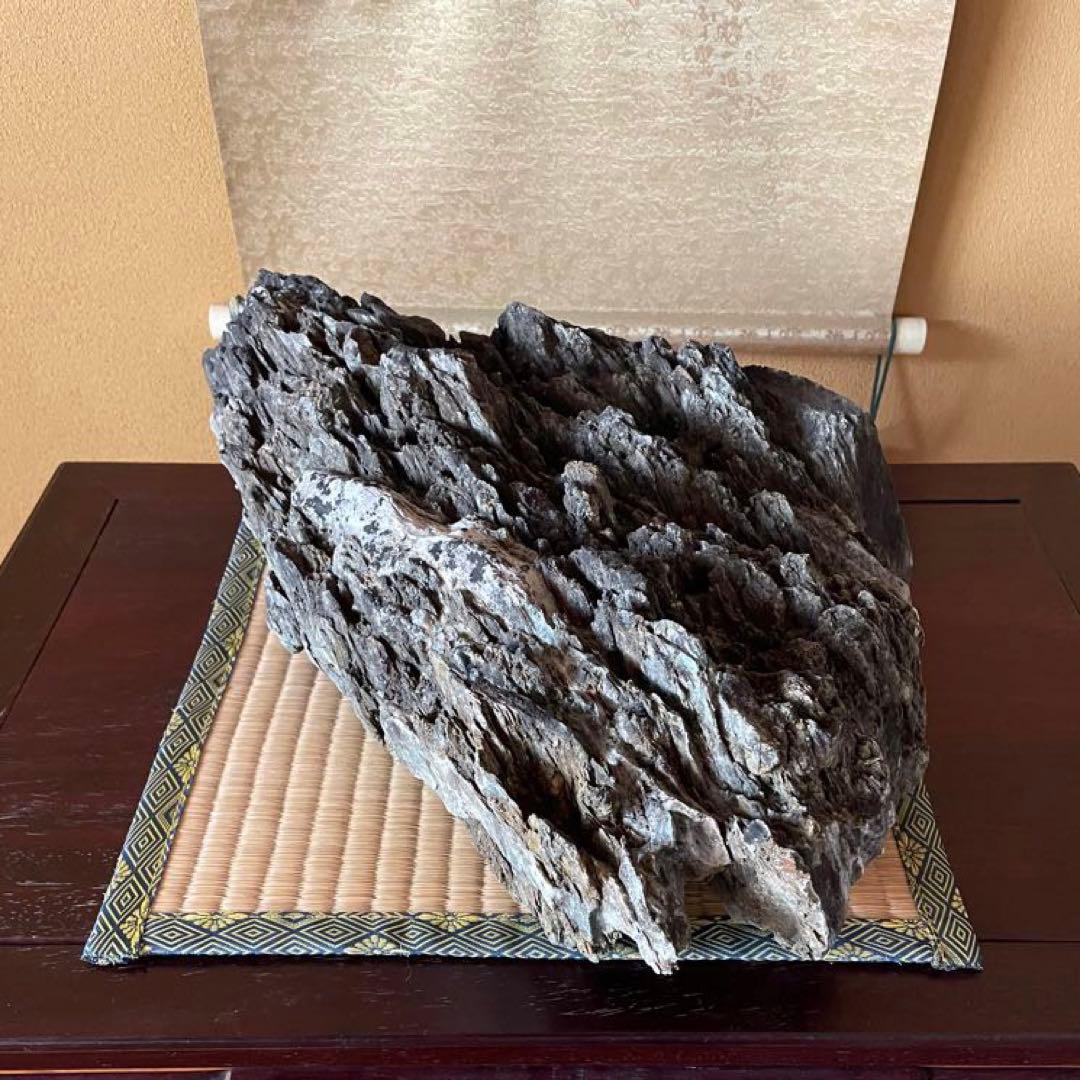 水石 鑑賞石 【八溝石 】特大 和風インテリア オブジェ アクアリウム 水槽石