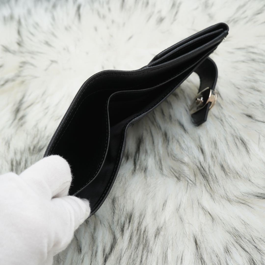 未使用品　箱付き　GUCCI グッチ　二つ折り財布　レザー　ロゴグラム　ブラック