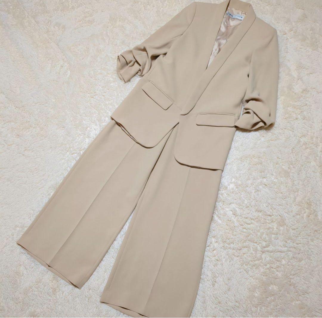美品！ZARA　スーツセットアップ　ロールアップスリーブ　ワイドパンツ