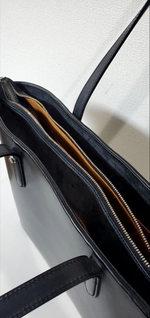 【超美品】万双 トートバッグ ブライドルレザー ブラック