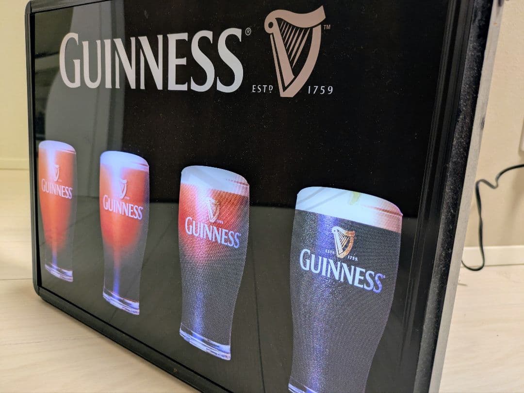 Guinness ビール　ギネス　ネオン　パブミラー　 サイン　看板　照明
