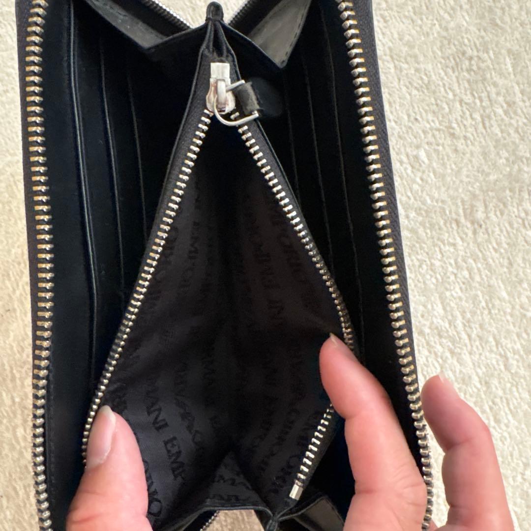 エンポリオアルマーニ ブラックレザー長財布