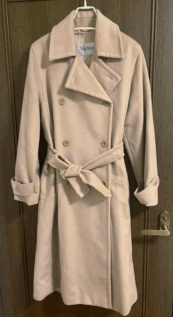 MaxMara 白タグ ベルテッドコート キャメル100%