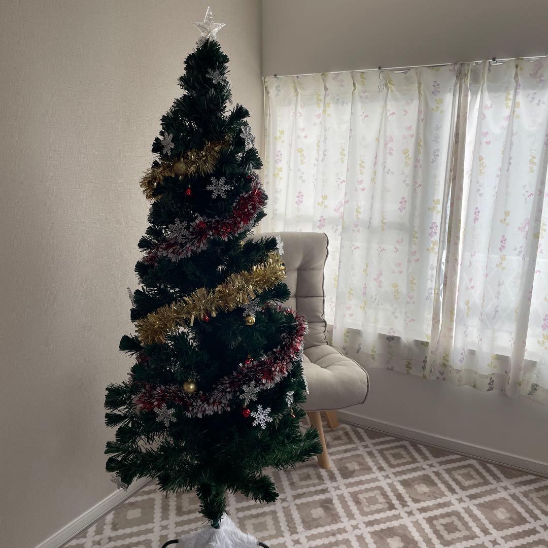 クリスマスツリー 約180cm 星型トップ装飾
