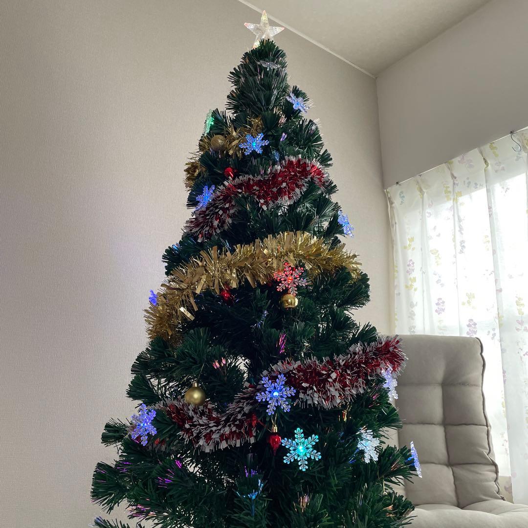 クリスマスツリー 約180cm 星型トップ装飾
