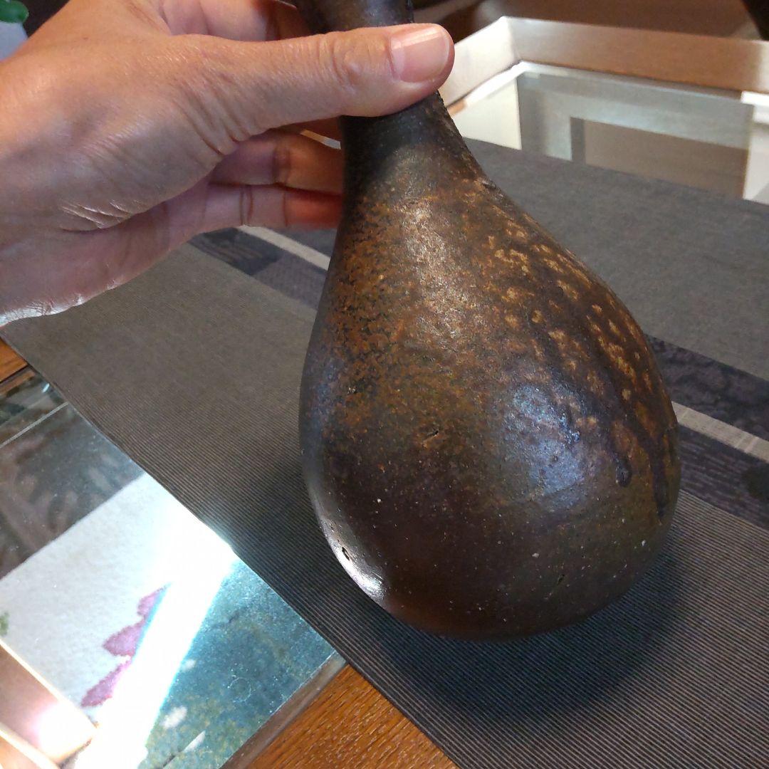 渋い黒備前　鶴くび　32　備前焼