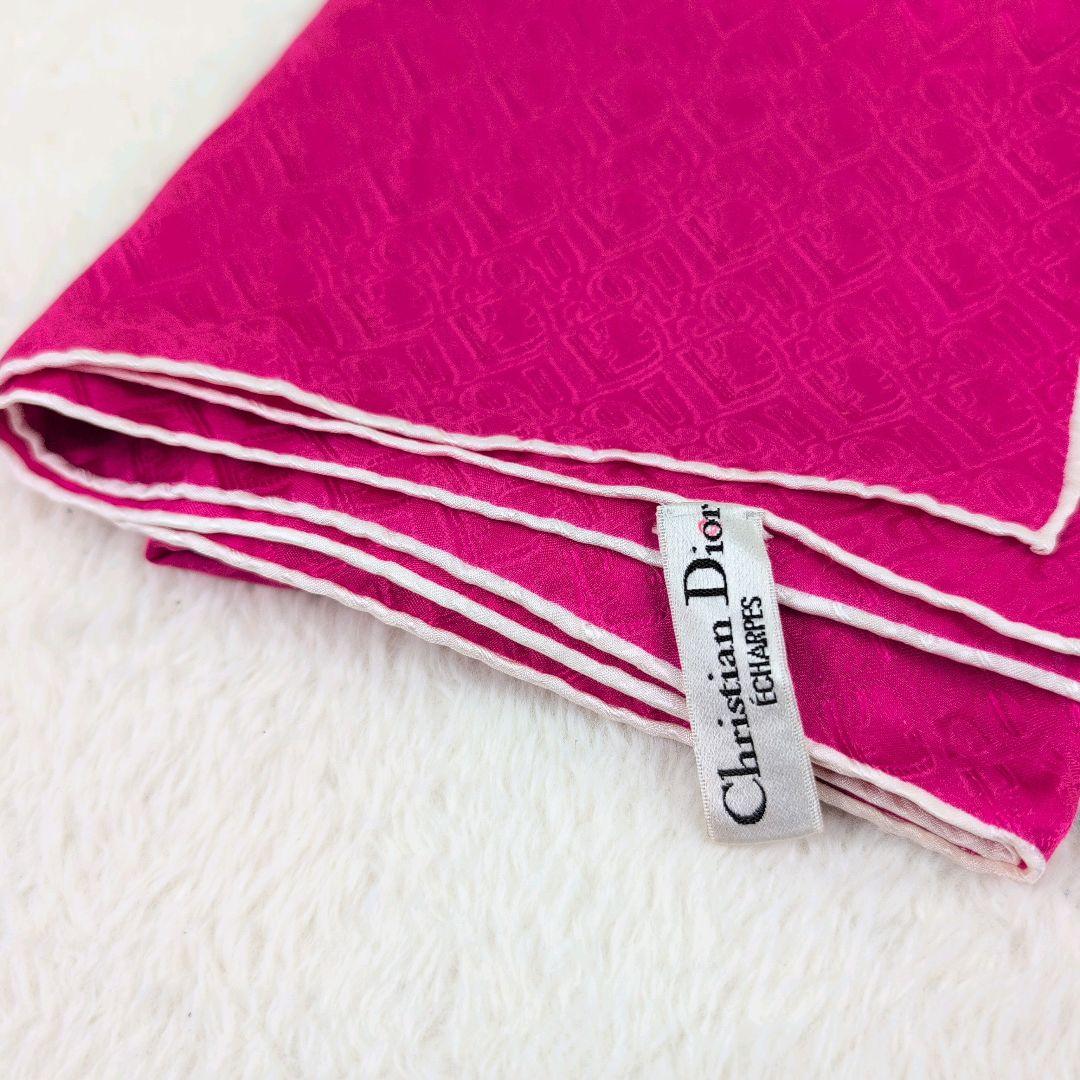 美品✨️Christian Dior スカーフ シルク トロッター ピンク