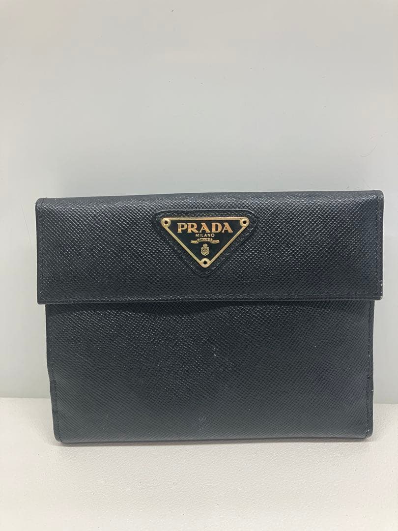 プラダ PRADA コンパクトウォレット 三つ折り財布 ブラック