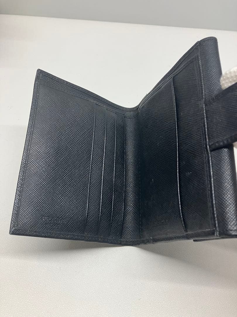 プラダ PRADA コンパクトウォレット 三つ折り財布 ブラック