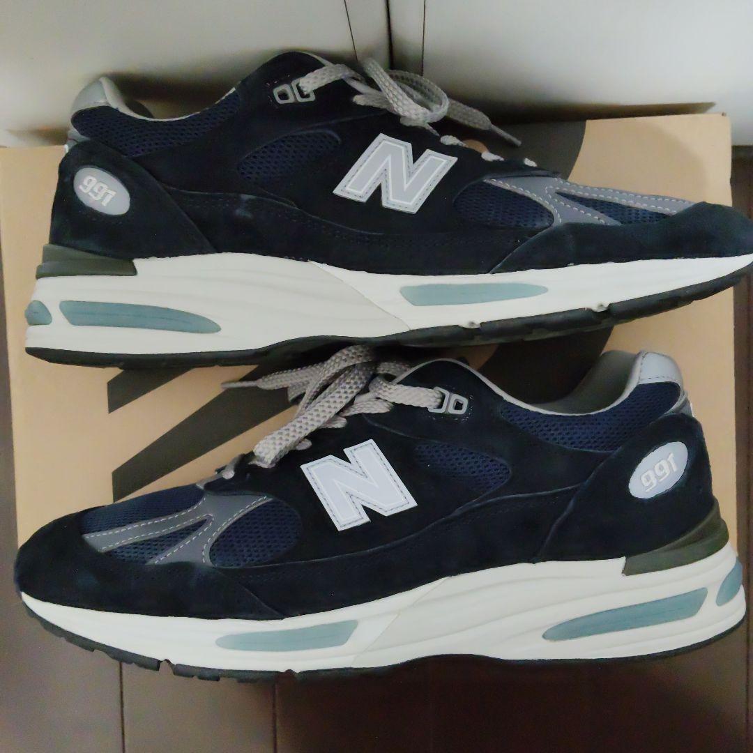 【美品】New Balance 991v2 ネイビー U991NV2 27.5