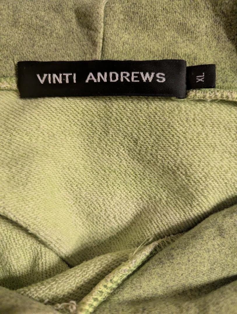 希少 XL VINTI ANDREWS ダメージ加工 再構築 パーカー 濃緑