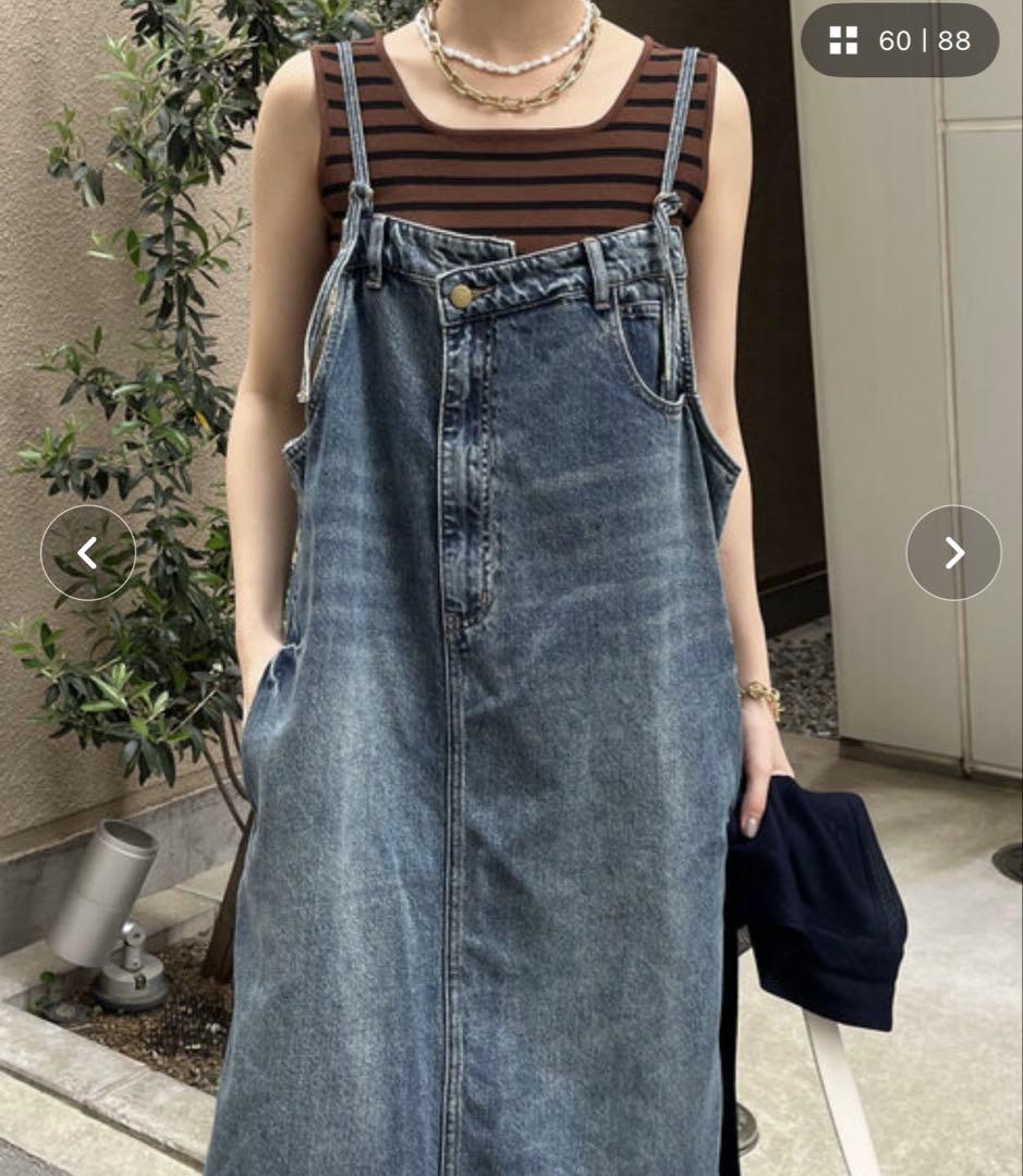 DouDou フリンジデニムジャンスカ