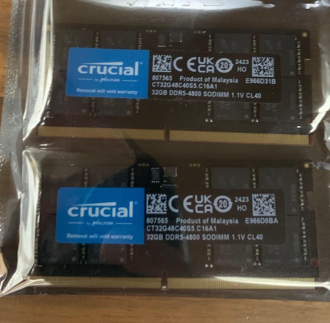 本日特値❗️32GB x 2 DDR5-4800 SO-DIMM メモリ