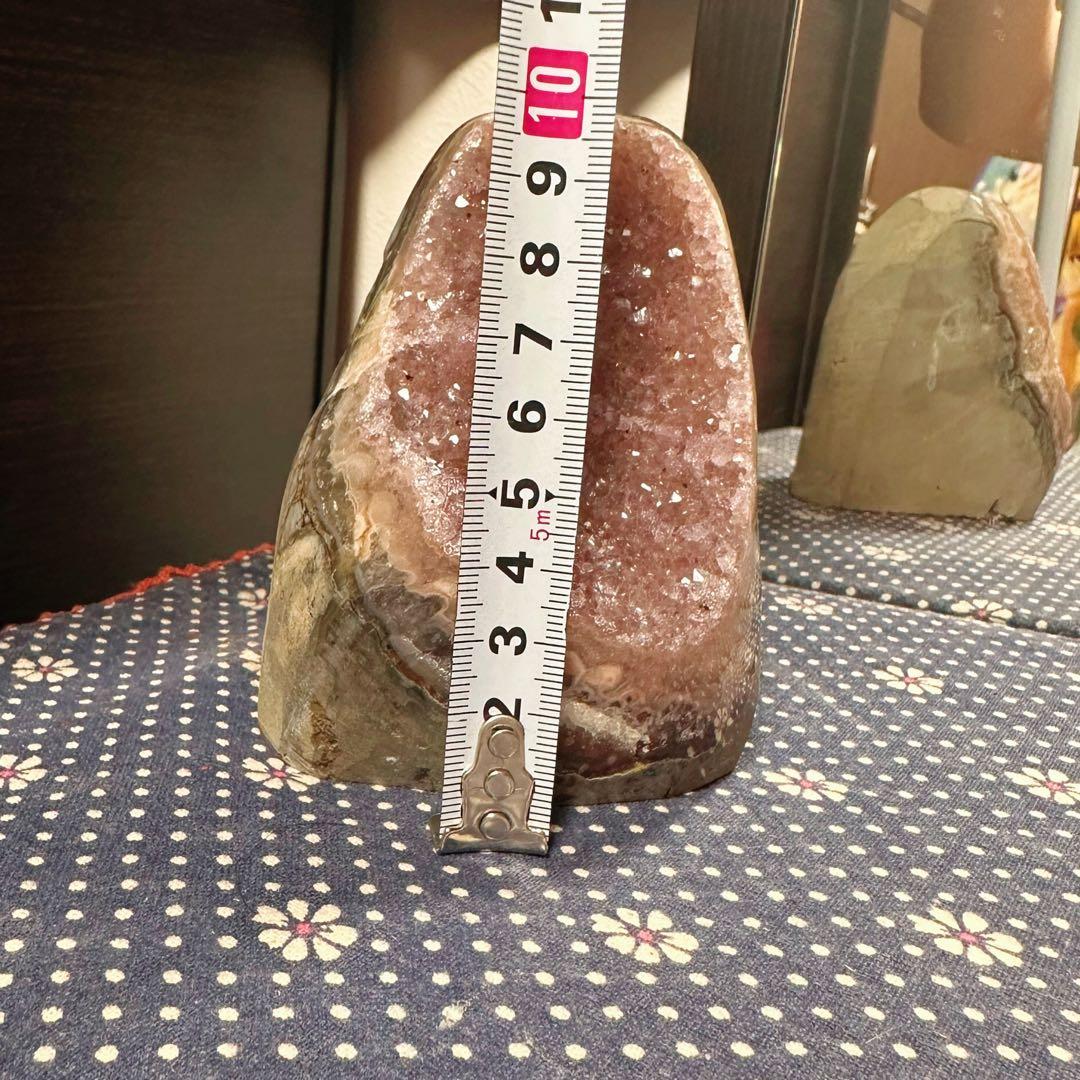 超可愛い　ウルグアイ産アメジストクラスター ピンク色天然石　原石