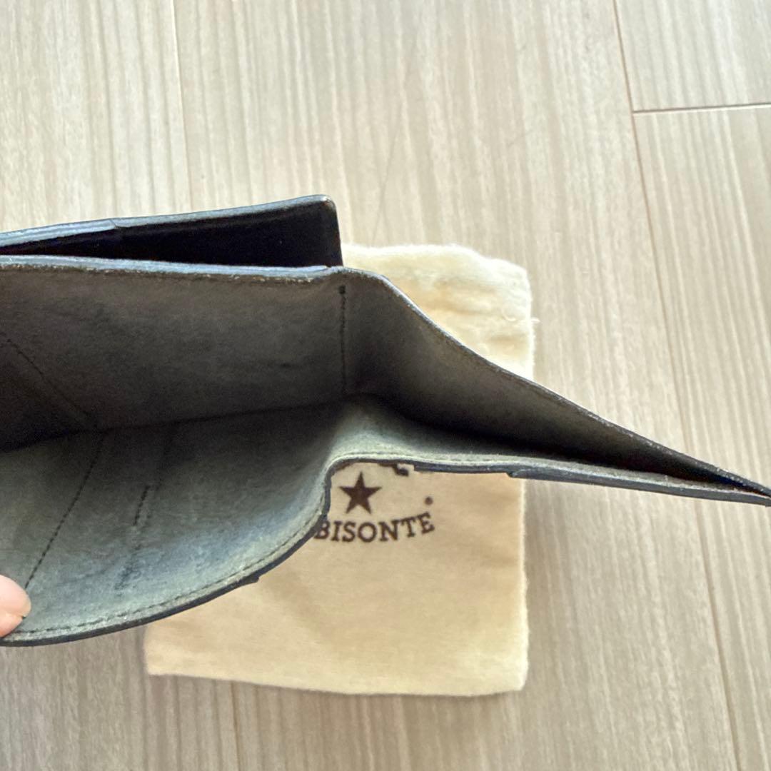 IL BISONTE レザー 二つ折り財布 黒